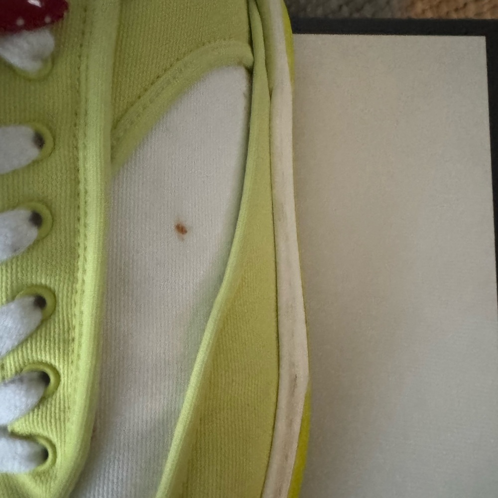 Chanel Fabric Womens Logo Sneakers 37.5 Yellow White - Picture 11 of 12